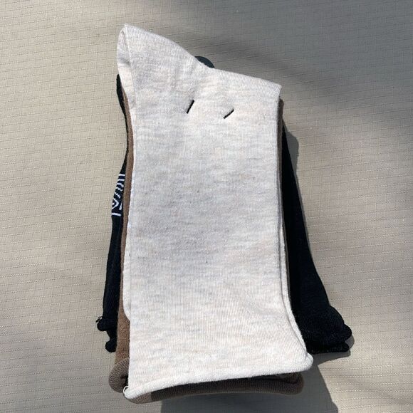 Casual Crew Socks for Women. Three pair, never worn, Black, Cream and Tan - Picture 3 of 5